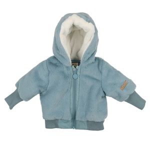 NWT MonTresor Boy Baby Winter Jacket Faux Fur Coat Button up Blue 3-6 Months